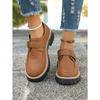 Plus Size British Style Height-Boosting Chunky Sole Leather Mary Jane Loafers for Women 2025 New Vintage Loafers