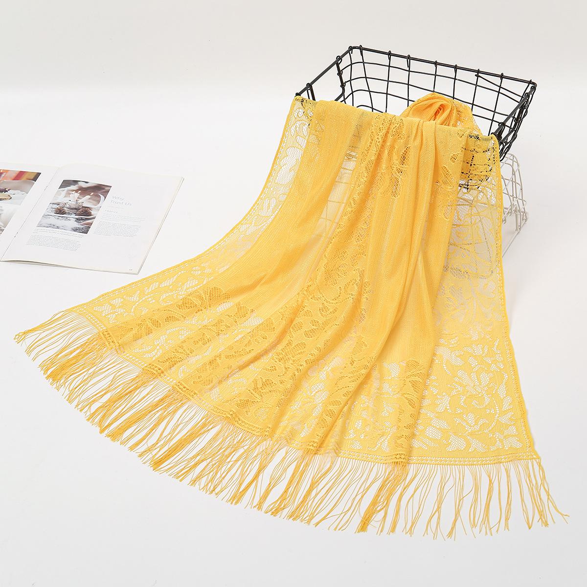 JYL TS DIY Ажурная шаль для рукоделия Женский шарф Шифон yellow темно-малинового
