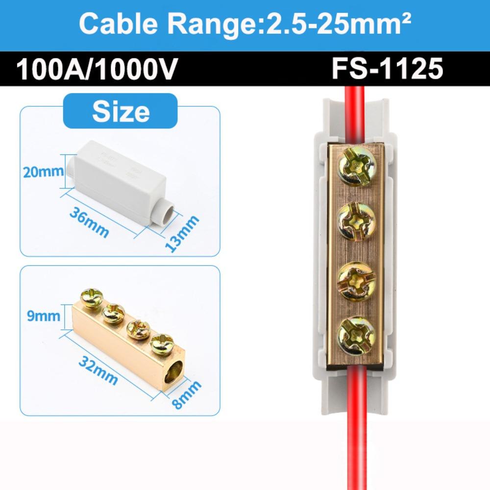 Electrical Connectors Conductor Brass High Power Splitter Large Current Universal Wire Connector Terminal Blocks Electrical