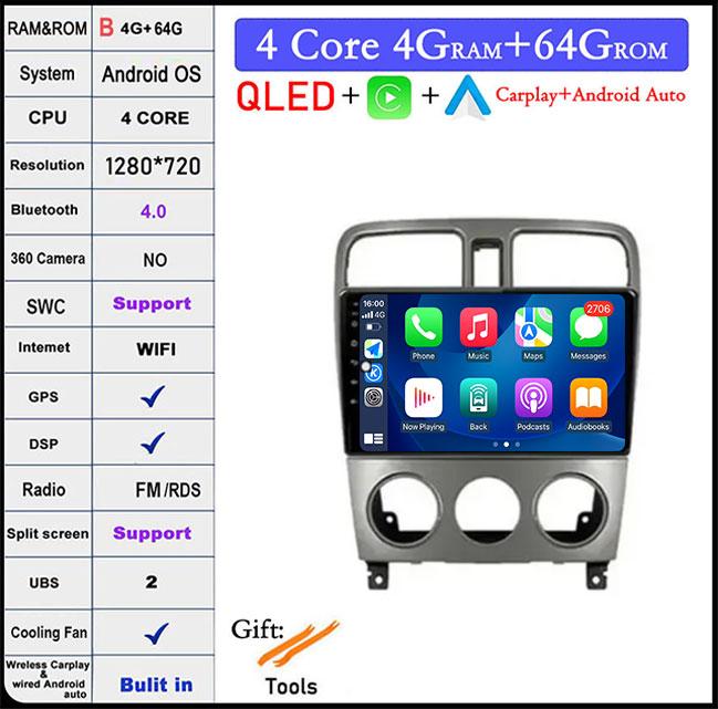 Android 14 For Subaru Forester SG 2002 - 2008 Car Player Autoradio Radio GPS TV Multimedia Carplay Lettore Vehicle Navigation