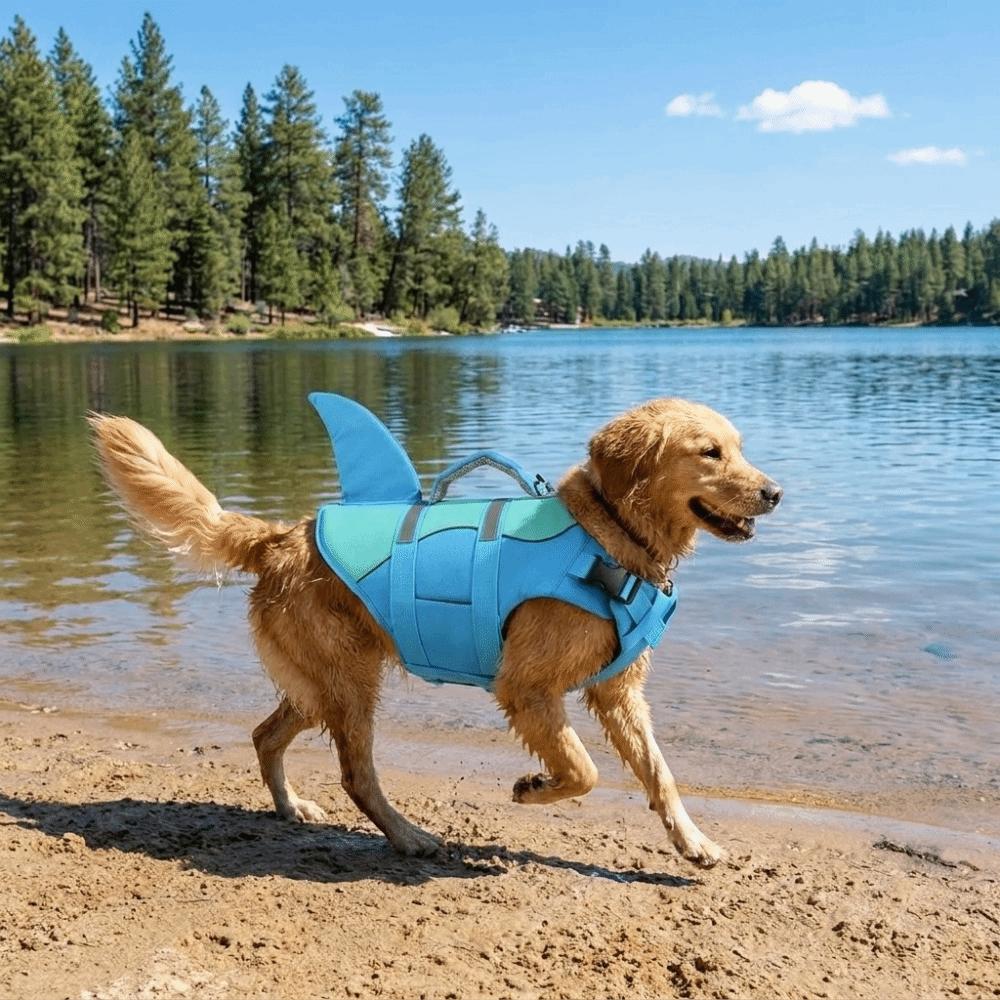 Waterproof Pet Life Jacket Adjustable Pet Buoyancy Suit Dog Swimsuit Dog Swimming Vest Boating