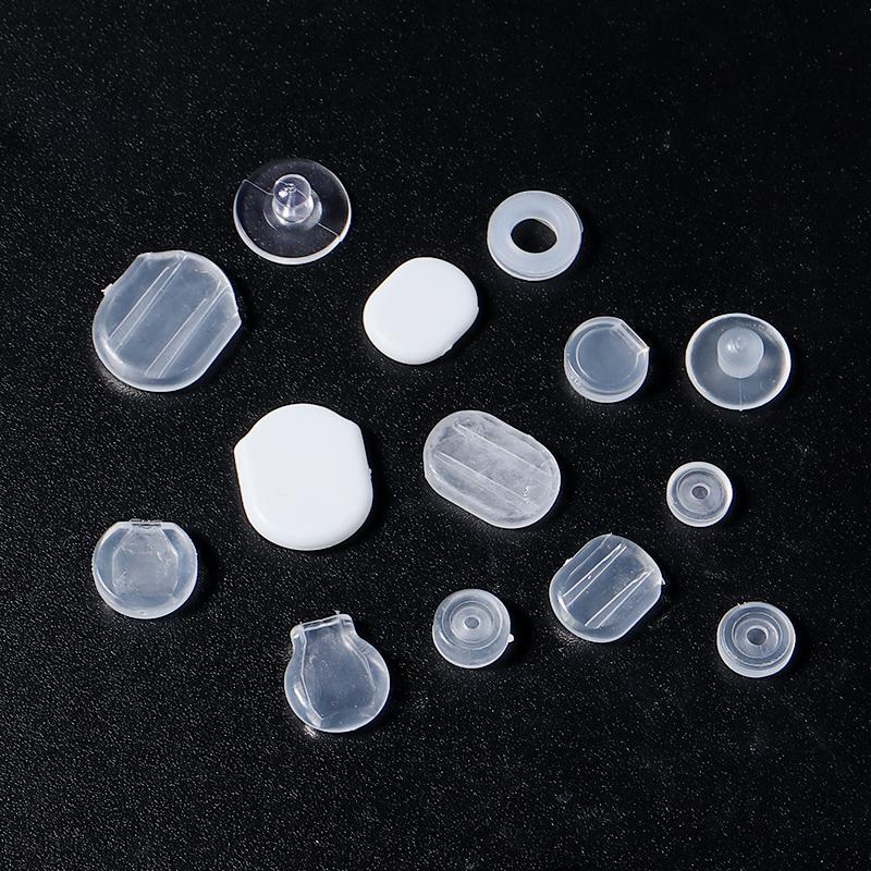 10pcs/lot Silicone Earring Clip Pad Cushion Transparent Earrings Plugs Anti-pain Pad for Jewelry Making Supplies DIY Accessories