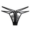 Transparent Sexy Pearl Flower Women Cross Belt Briefs Lace G-String Women's Thong T Panties