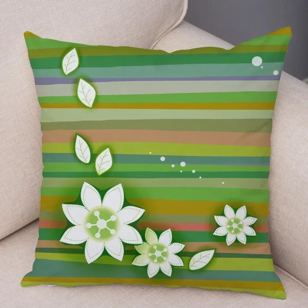 Customizable Bedroom Living Room Sofa Family Geometric Pillowcase Colorful Flower Printing Group Decoration Pillowcase