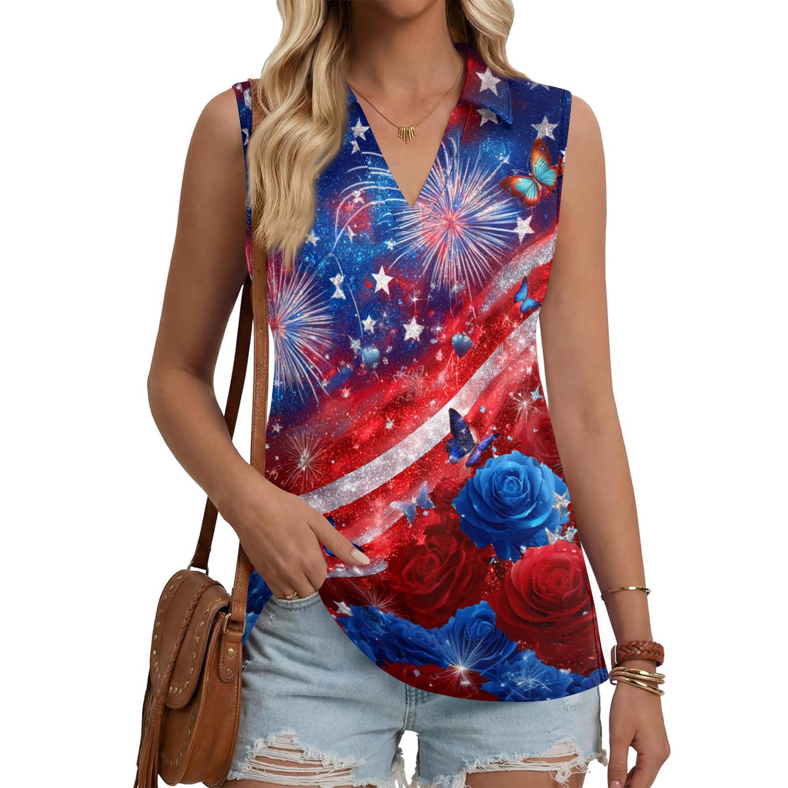 Women s Fashion Casual Lapel Sleeveless Color Shirt Women s V-Neck Up Tops L