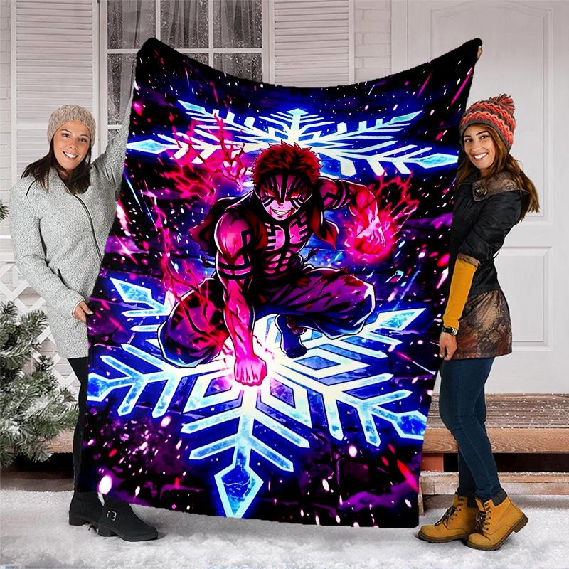1pc Akaza (3) Theme Blanket - Digital Print, Polyester, Cozy for All Seasons, Perfect for Outdoor, and Travel