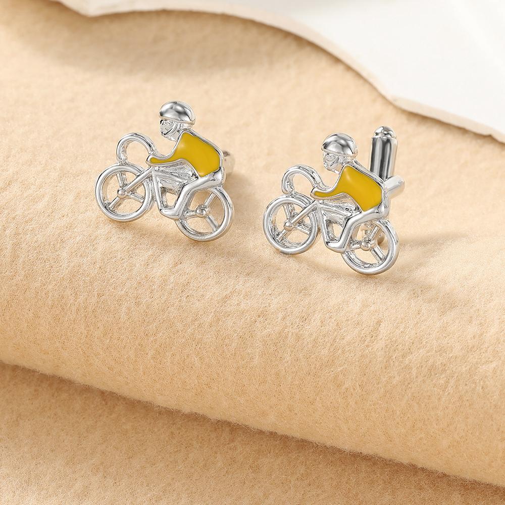 Gemelos para Hombre con Forma de Bicicleta Botón de Manga de Montar en Bici Para Camisa Traje Esmoquin Decoración de Blusa