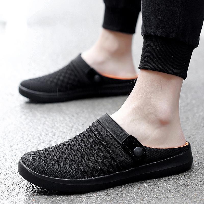 Men's Backless Walking Mule Summer Slip-on Closed Toe Loafer Casual Slide Slipper Traveltime Mule for Men