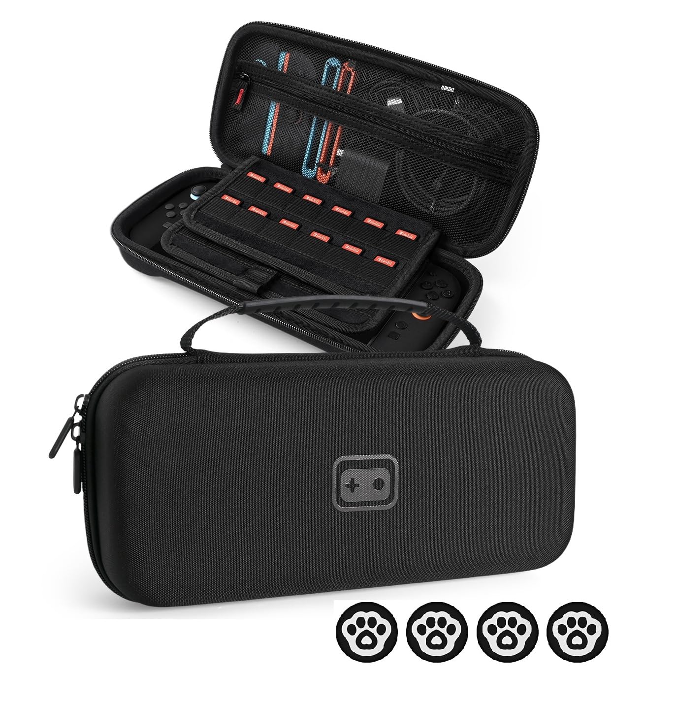 

2 Больших Новых для Switch 2 Жестких Полных Больших Вмещает Switch Power 24 Игры и [Чехол для Switch, Вместимость, 2025] Чехол, ЭВА высокой плотности, Водонепроницаемый,