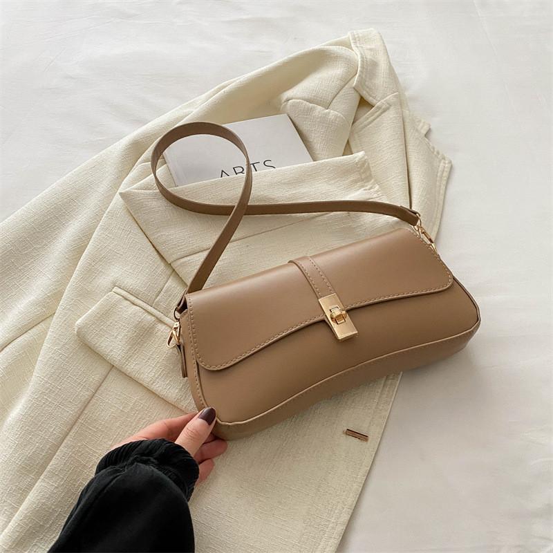 Elegant Pu Leather Shoulder Bag 2024 Summer New Trendy Small Square Underarm Bag