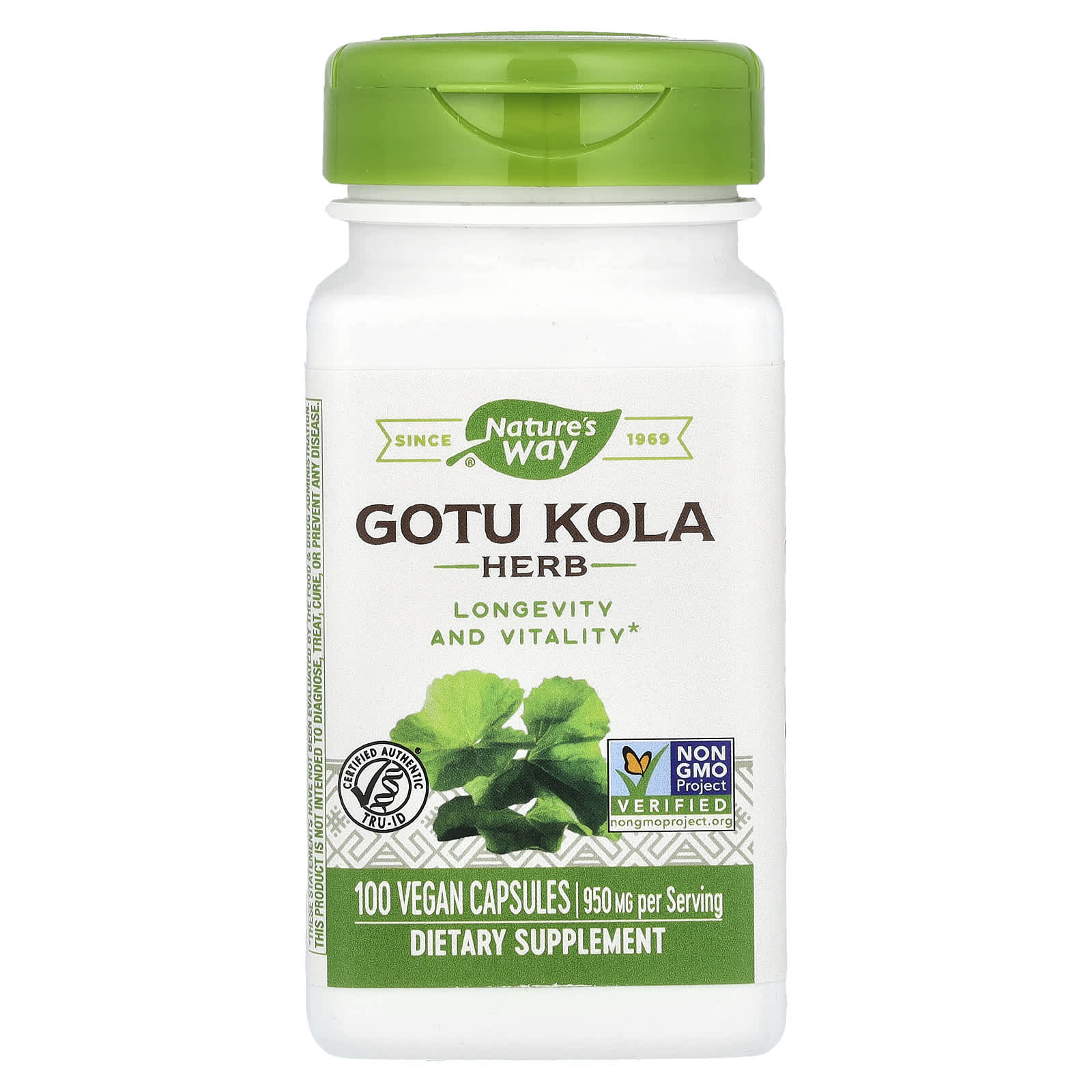 

Nature S Way, Gotu Kola Herb, 950Mg, 100 Veggie Caps (475Mg per Capsule)