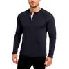 Men's Casual Solid Color Buckle Quick Dry Shoulder  Long Sleeved