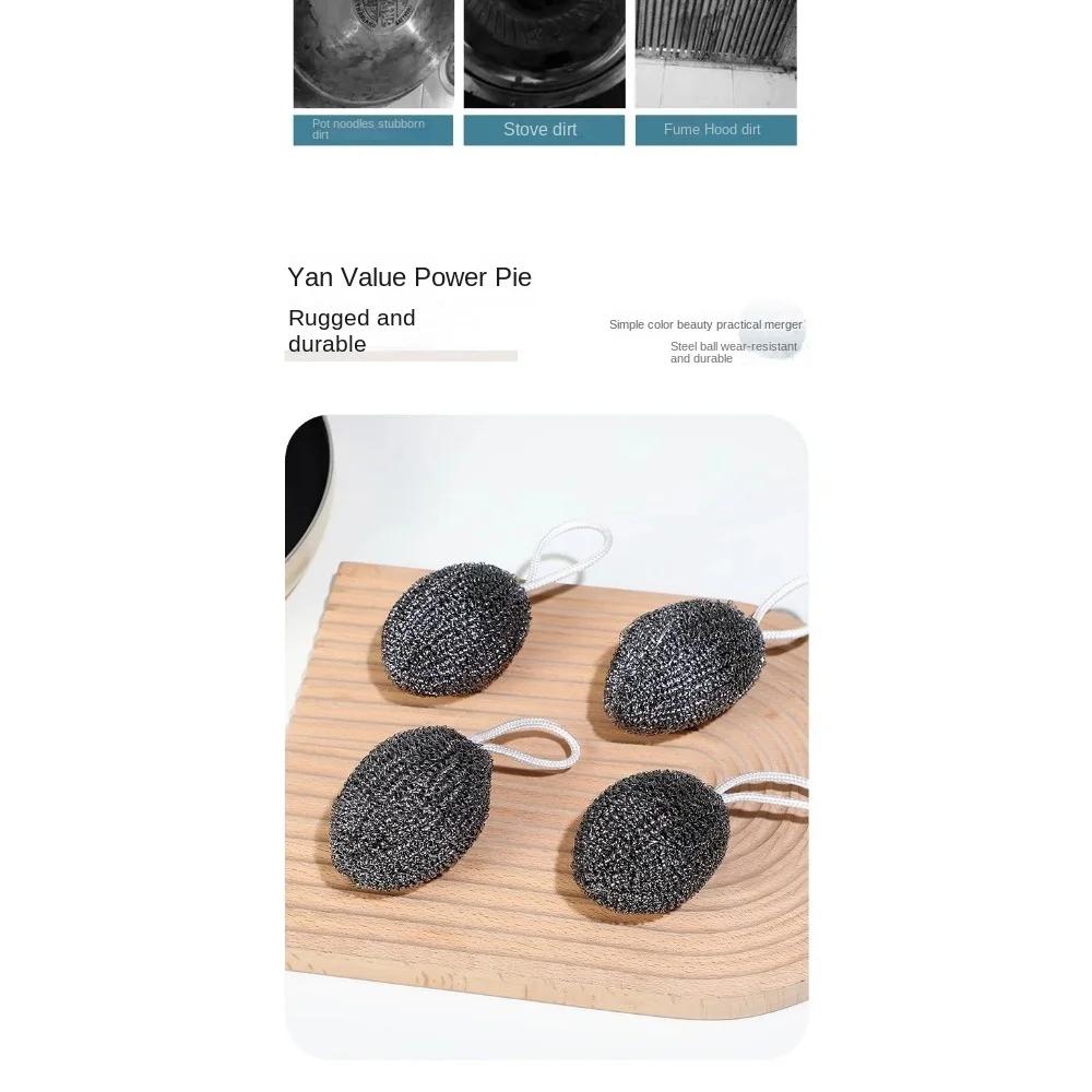 Stainless Steel Cleaning Ball with Hanging Rope, Kitchen Brush, Dishwasher, Household Powerful Tool