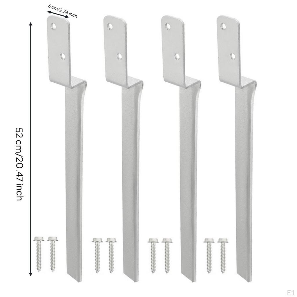 4 Pieces Z Shaped Ground Anchor Galvanized Swing Set with Screws No Concrete Stake for