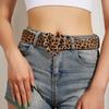 Vintage Leopard Pattern Waist Belt Adjustable Waistband PU Leather Easy to Adjust Sash for Unique Fashion Statement
