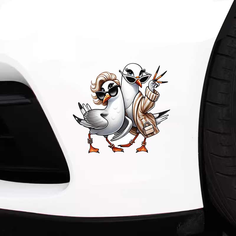 Humoristinis kvailas žuvėdra automobilio lipdukas Vandeniui atsparus vinilo lipdukas ant buferio galinio lango nešiojamojo kompiuterio lipdukas su lipniais pagrindais Automobilio aksesuarams TM243