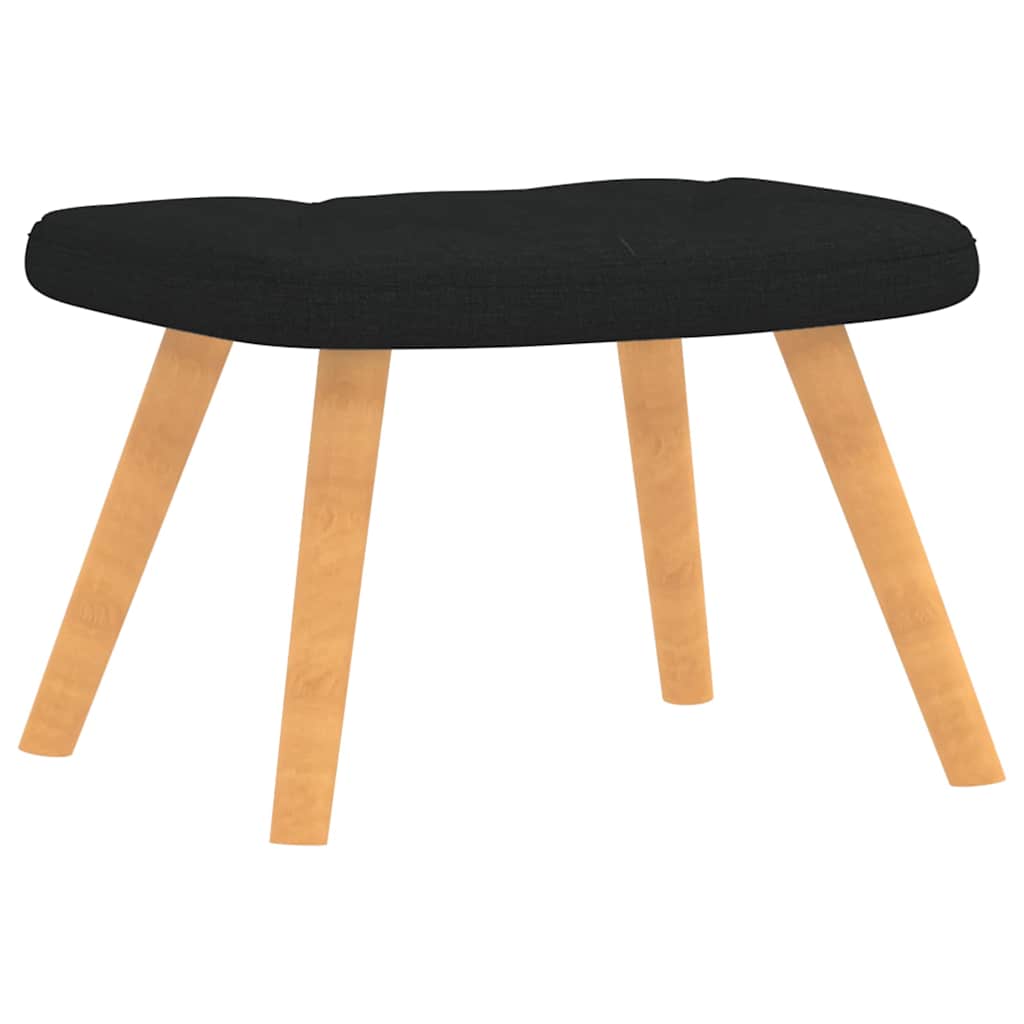 Vidaxl Armchair with Footrest, Black, Fabric Upholstered