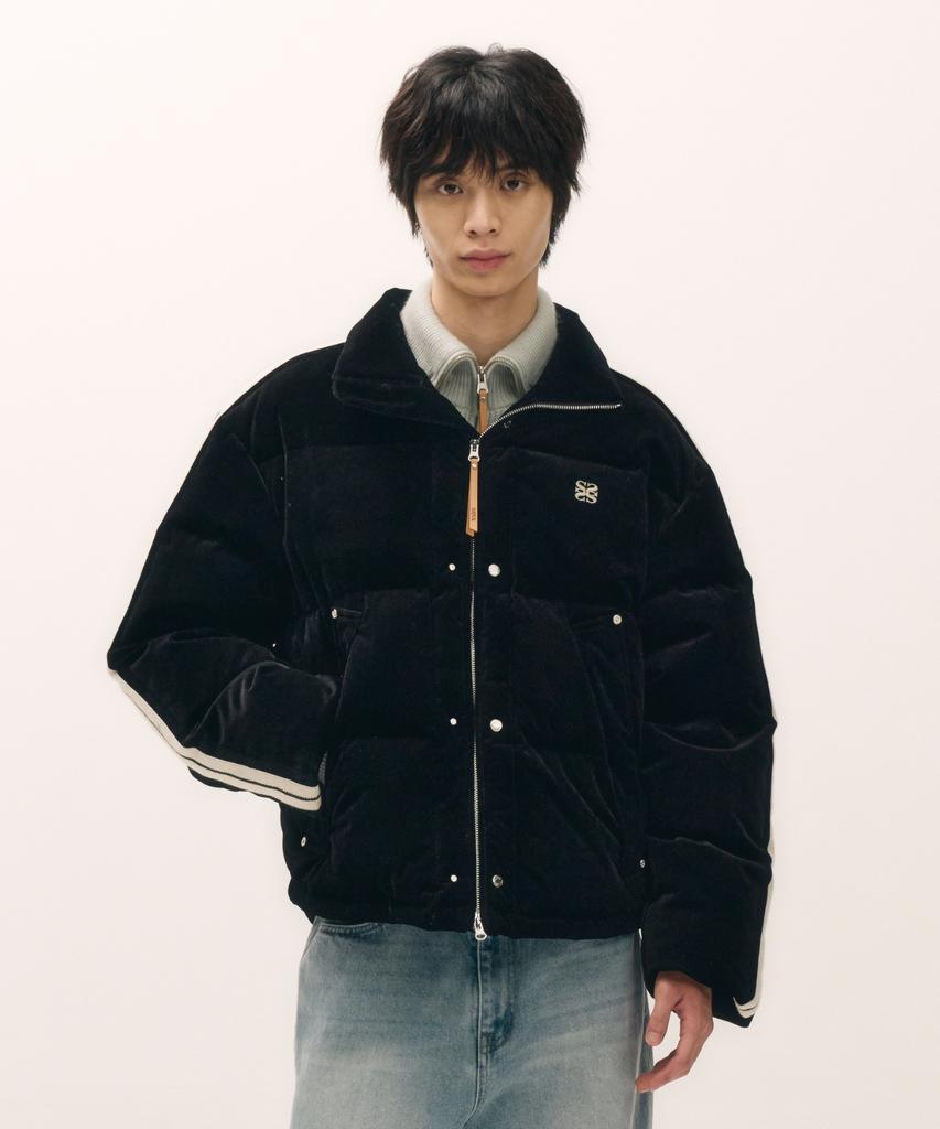 Satur Lorton Corduroy Duck Down Padded Jacket Black