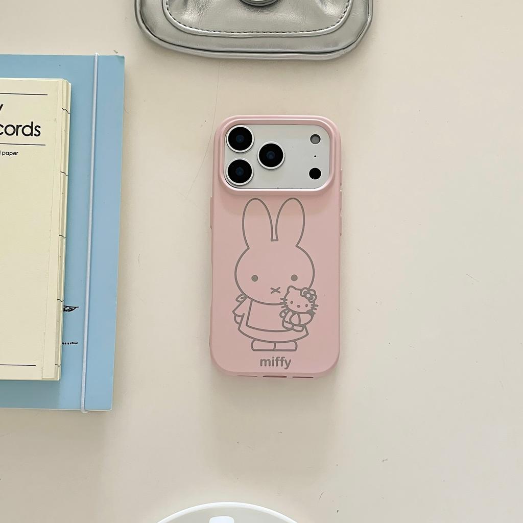 Pink line KT cat applies to iPhone16promax iPhone case 14 niche 15 protective case 17pro
