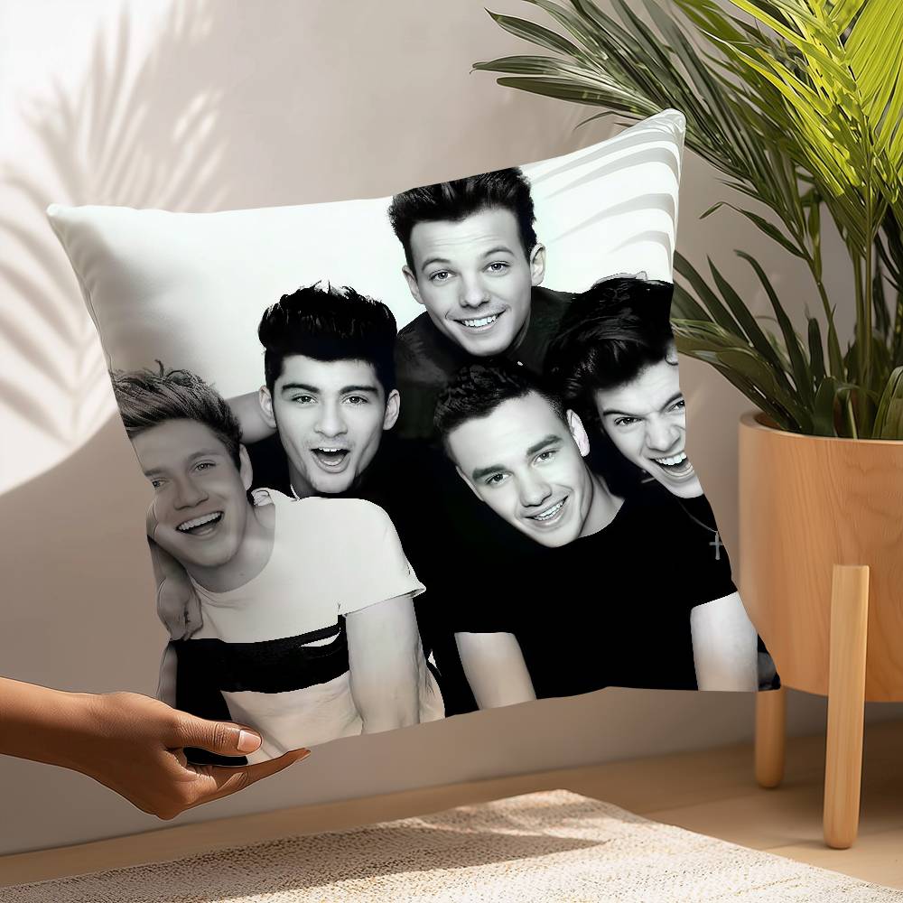 O-one Band DirectionS Music Pillow Case Plush Fabric Soft  Pillowcase Double Sided Print Cushion Cover Household Gifts