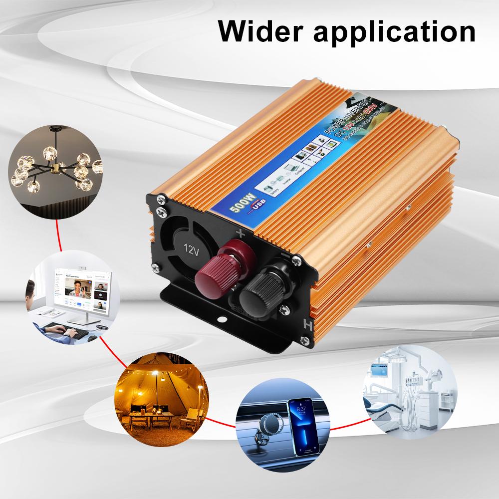 Car Power Inverter 500W Battery Converter Voltage Transformer Portable Multifunctional For SUV RV Truck Trailer Auto Accessories