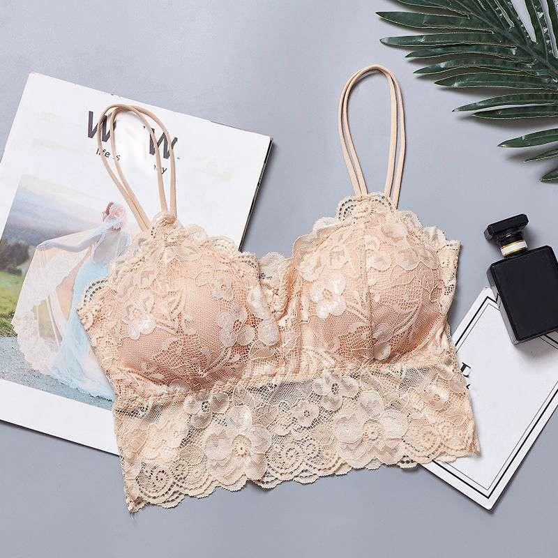 Sexy Riemchen-Bralette-BH, Camisole-Top, ärmellos, gehäkeltes Neckholder-Spitzen-Tanktop