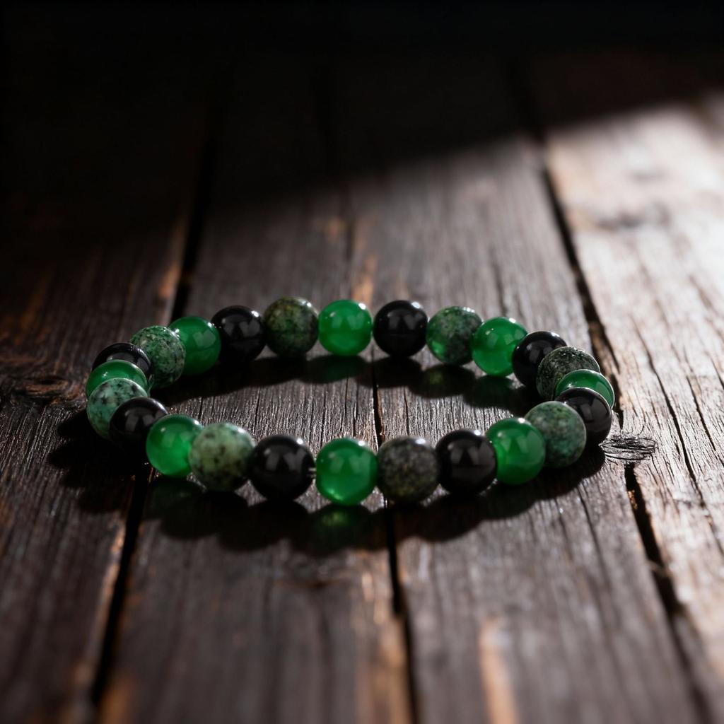 Festive Gifts Green Agate African Turquoise Black Onyx Beaded Bracelet Natural Fashion Jewelry For Men Women Daily Wear Gift
