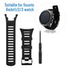 Rubber Wristwatch Strap Watchband for Suunto Ambit1/2/3 Watch (Black   Silver)