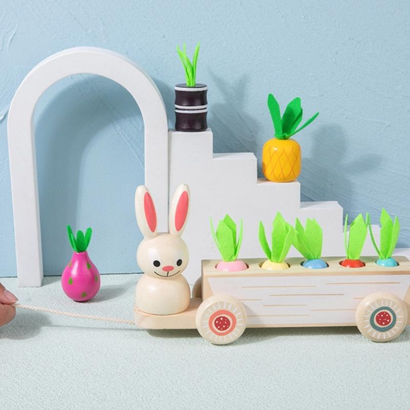 Wooden Rabbit And Carrot Play Set For Kids Encouraging Interactive Learning And Parent Child Bonding