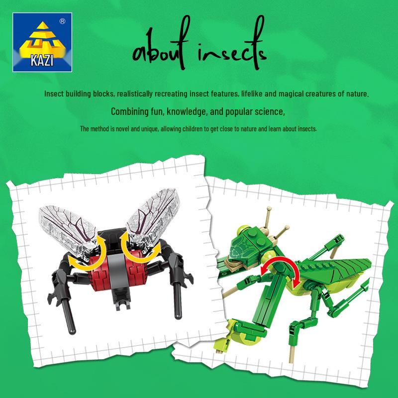 Kai Zhi Compatible Lego Insect Toy: Mantis Model Building Blocks for Kids, Educational Animal Jigsaw Puzzle Gift