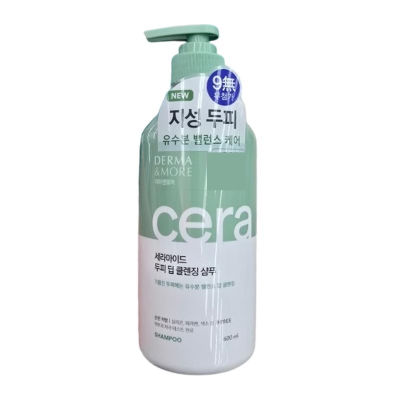 

Derma & More Ceramide Deep Cleansing Shampoo 600ml – Oily Scalp Care, Mild Acidic pH, Ceramide Balance, Green Tea Seed Oil, 9-Free Formula 600ml