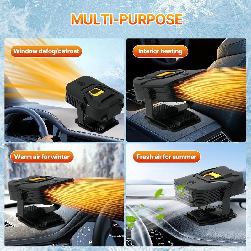 Electric Car Heater Air Cooler Fan 12V 150W Portable Demister Defroster Heating Fan Dryer Windshield Defogging Accessroies