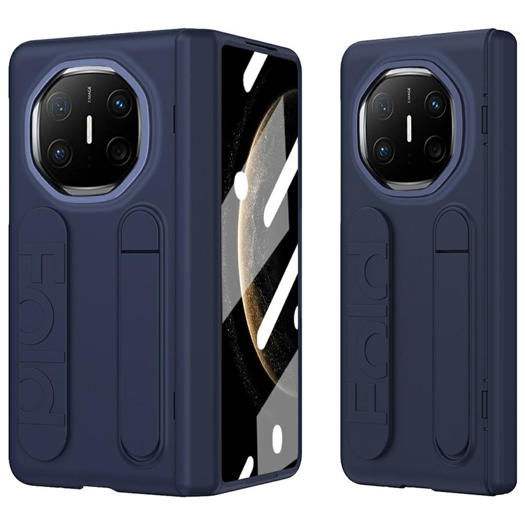 For Huawei Mate X6 Case Kickstand Wristband PC Phone Cover with Tempered Glass Film
