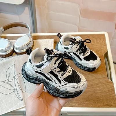 Students Sports Shoes Hook&loop Boys Girls Casual Shoes Thick Soft Sole 2025 New Fashion Children Basketball Shoes Ins Trendy