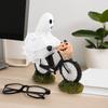 Cartoon Ghost Figurines Ornament Resin Ghost Statue Unique Ghost Bike Rider  Office