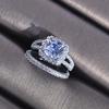 Slightly Inlaid Diamond Zircon Ring, European and American Luxury Engagement Couple Ring for Women