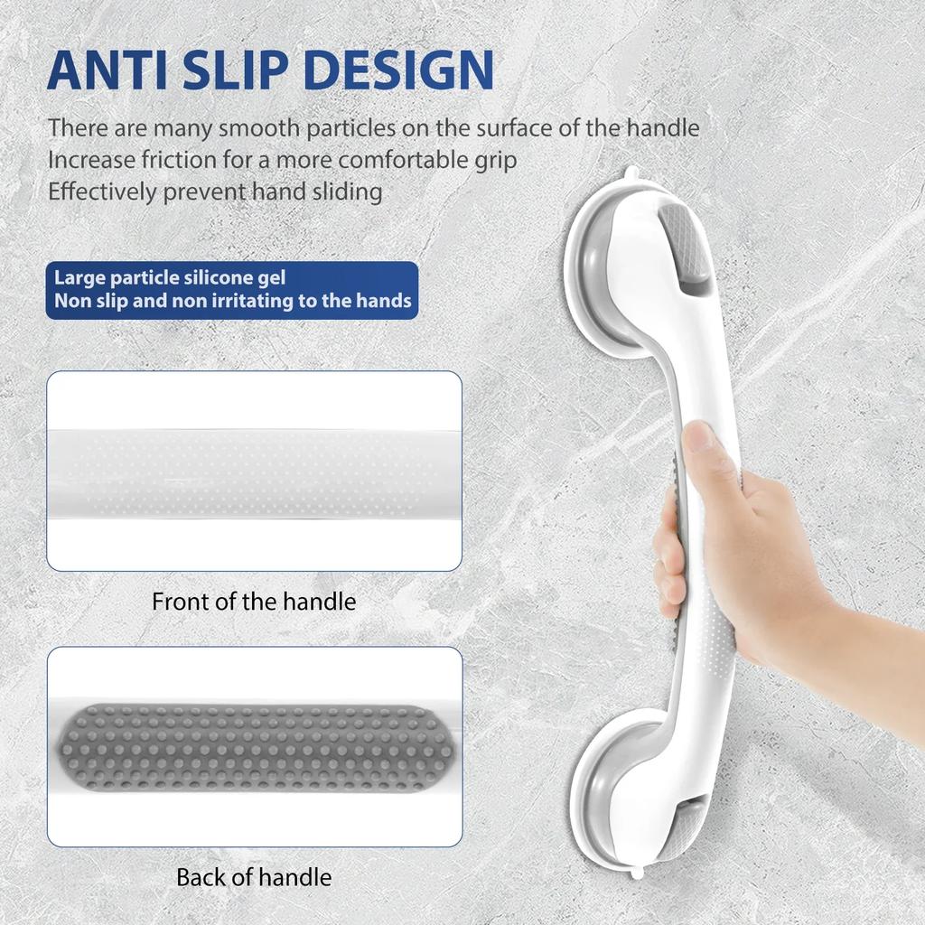 2Pcs Shower Grab Bar Nonslip Shower Grab Handle Plastic Reusable Bathtub Grab Handle Removable Bathtub Grabbar for Home Bathroom