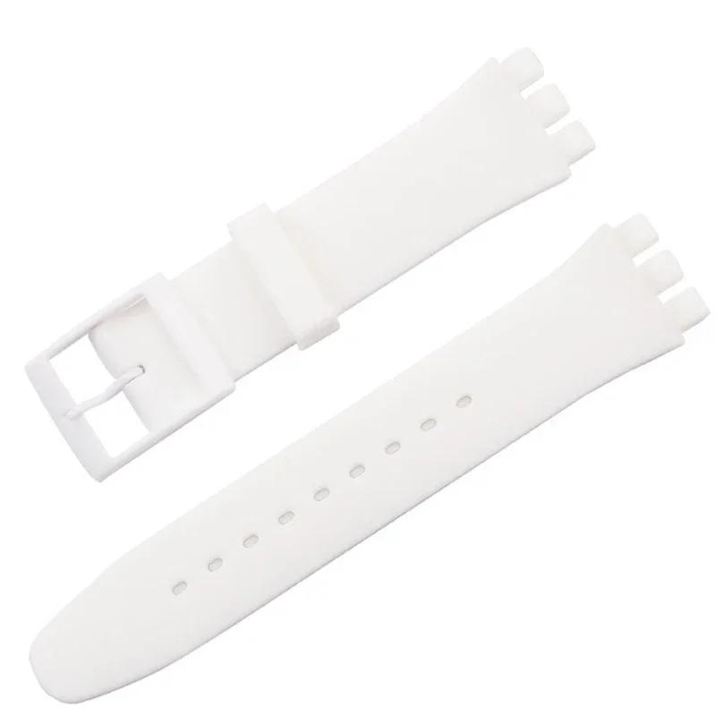 Correa de silicona impermeable para reloj Swatch, pulsera de goma suave para hombre y mujer, correa de repuesto de 16/17/19/20 mm.
