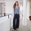 Women's Striped Patchwork Knit Top