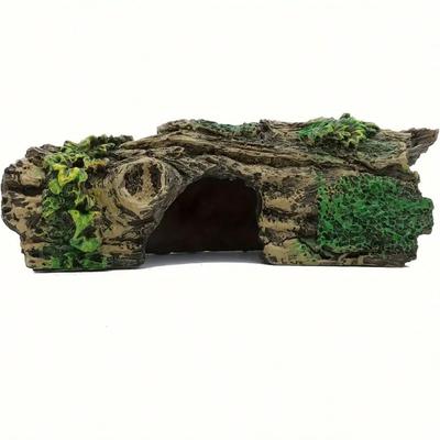 Lebensechtes Aquariumhöhlenornament mit Grünpflanzendesign Schafft einen komfortablen Versteckplatz für Wassertiere Verbessert