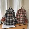 Zaino autunno e inverno scozzese retrò letterario artistico zaino per studenti universitari maschi e femmine zaino per la classe atmosfera coreana lana