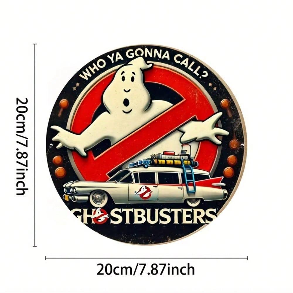 Vintage Aluminiumschild Ghostbusters Cartoon Runde Wandkunst Heimbar Dekoration
