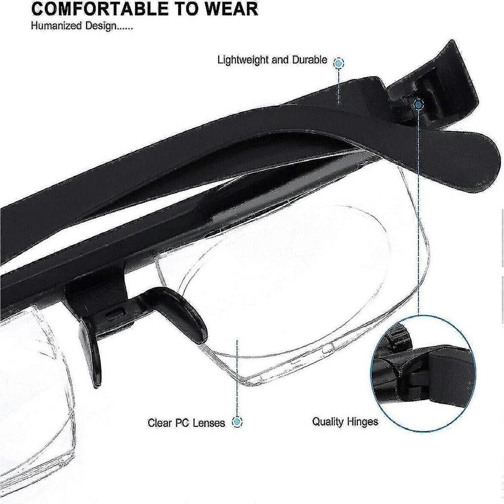 2023 New Adjustable Focus Glasses Dial Vision Reading Glasses Variable Focus Near and Far Sight Distance Vision for Seniors