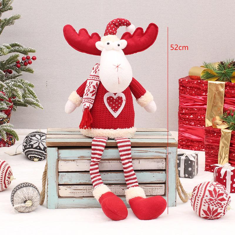 Cross-border Christmas Explosions Standing Retractable Santa Claus Snowman Elk Deer Fabric Doll Doll