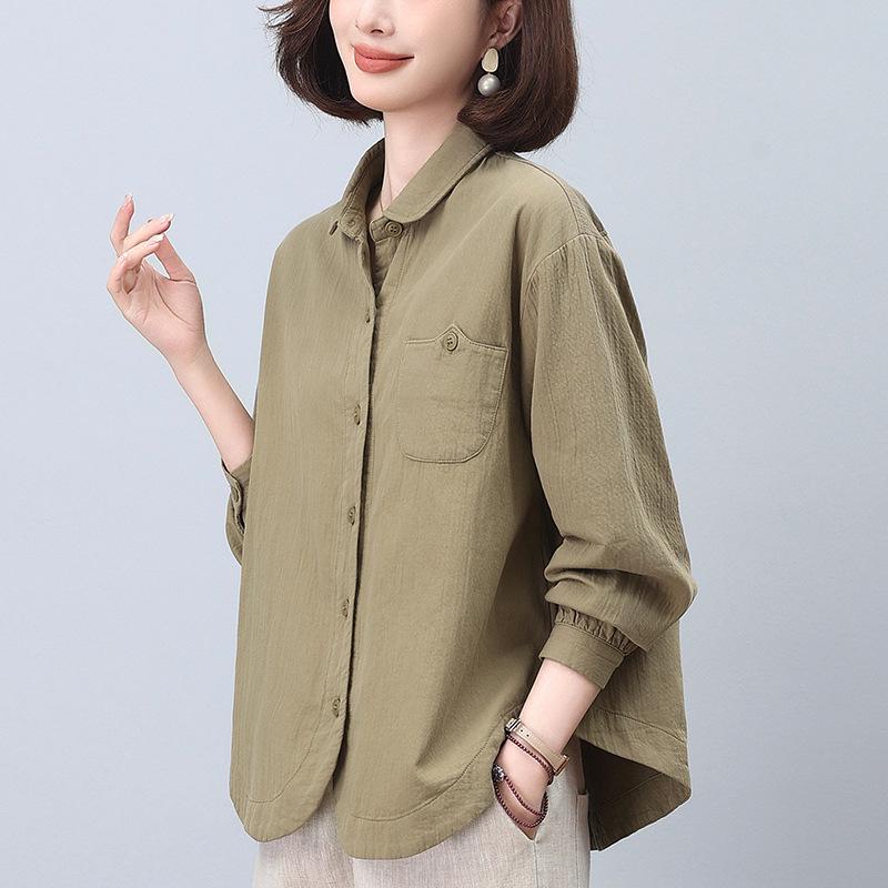 Mom's Pure Cotton Women's Spring Jacket Blouse - 2024 Style