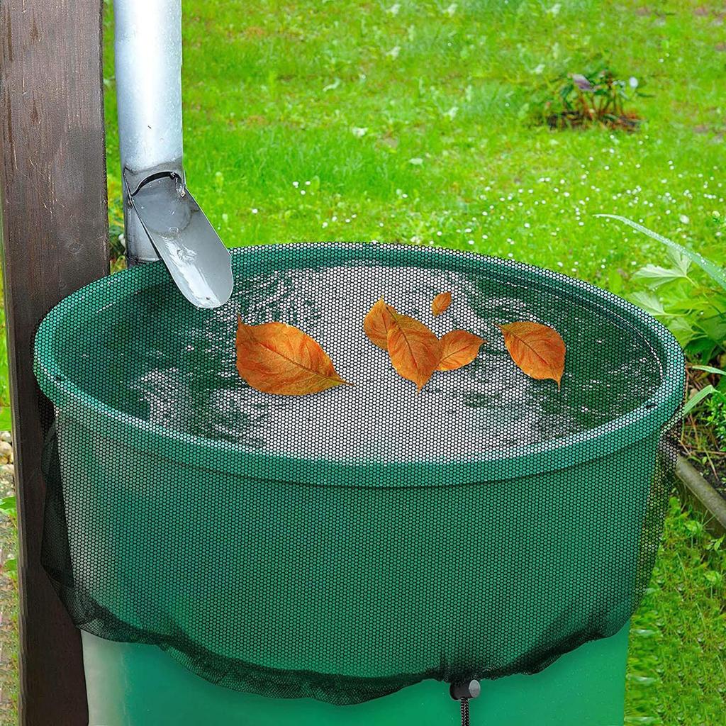 Netzabdeckung für Regentonnen Regentonnen-Sieb Wasserbehälter-Abdeckungen mit Kordelzug Für sauberen Hof und Garten
