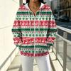 Women's Casual Loose Fit Printed -Lined Hooded Zip-Up Cardigan Top for Everyday Wear