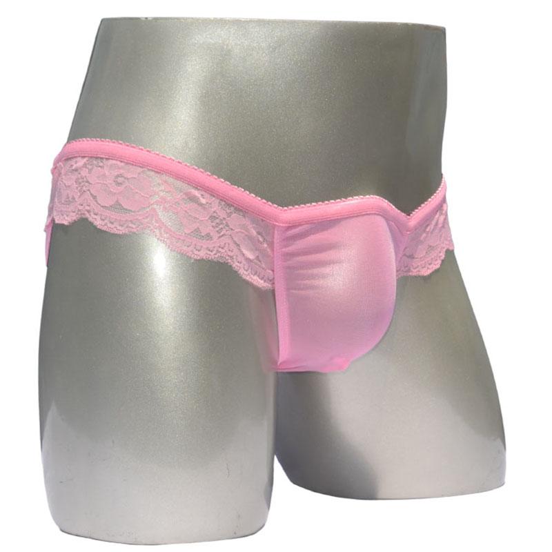 Men's Sexy Underwear Transparent Breathable Mesh Briefs Lace Soft Underpants