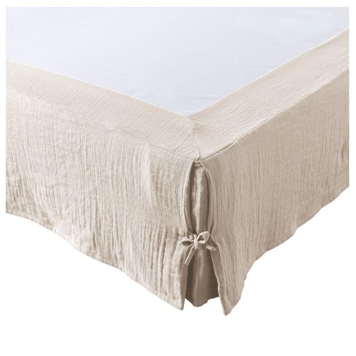 Cache-sommier - Gaïa - 90 x 190 cm - Gaze de coton - Beige - OEKO-TEX