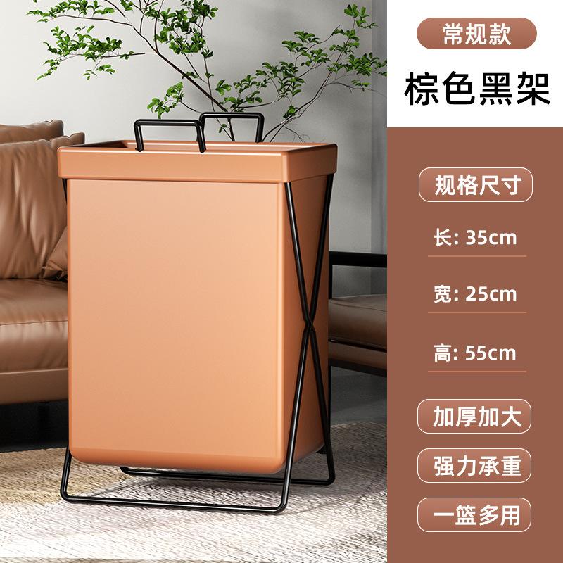 Classic Luxury PU Laundry Basket, Home Bathroom Yoga Mat Storage Bin, Nordic Covered Waterproof Laundry Basket, Foldable